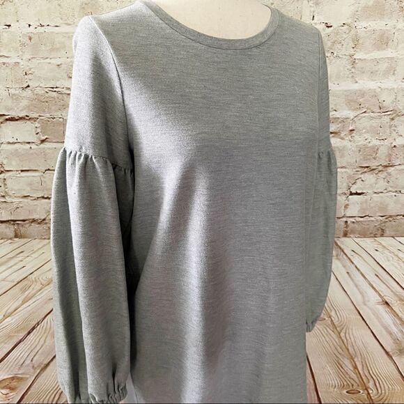 Lou grey puff sleeve knit shift dress - Picture 3 of 5